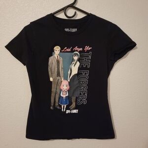 Hot Topic Anime Spy X Family T Shirt Womens S Black